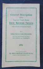 Freezer de sorvete vintage White Mountain instruções lista de peças manual comprar usado  Enviando para Brazil