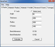 Bendcalc sheet metal for sale  Shipping to United Kingdom