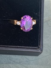 Gold ring amethyst for sale  BOURNEMOUTH