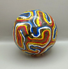 Bola de borracha vintage gigante 4" vermelha/amarela/azul/branco/clara multicolorida redemoinho comprar usado  Enviando para Brazil