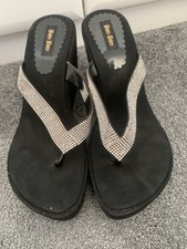 Wedge flip flops for sale  LONDON