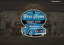 Usado, Adesivo personalizado nome Speed Shop Hot Rod F100 caminhão Ford picape de corrida v8 comprar usado Usado, Adesivo personalizado nome Speed Shop Hot Rod F100 caminhão Ford picape de corrida v8 comprar usado  Enviando para Brazil