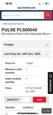 Mic stand ext for sale  CHESTER