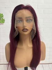 Peruca de renda transparente reta seda borgonha 13x4 comprar usado  Enviando para Brazil