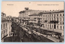 Warszawa Polska Pocztówka Krakow Ulica Podmiejska z Hotelem Bristol 1916 Poczta Feldpost na sprzedaż  Wysyłka do Poland