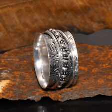 Worry Ansiedad Handmade Giratorio Anillo 925 Plata de Ley Pulgar Joyería, usado comprar usado  Enviando para Brazil