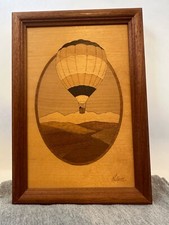 IMAGEM EMBUTIDA HUDSON RIVER - BALÃO "AR QUENTE" - MADEIRA incrustada por NELSON 7” por 9,5”, usado comprar usado  Enviando para Brazil