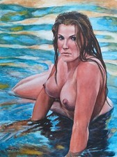 Aquarell mädchen seichten gebraucht kaufen  Wuppertal