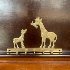 Usado, Gancho de parede girafa latão vintage mãe bebê panturrilha chaves trelas pequenas comprar usado  Enviando para Brazil