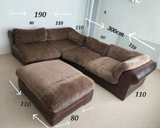 Brown fabric leather for sale  WICKFORD