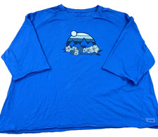 Camiseta Life is Good Feminina 3XL Azul Triturador Meia Manga Caminhada Feminina Top, usado comprar usado  Enviando para Brazil