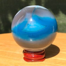 Usado, Bola de geodo de ágata azul rara 170G esfera de cristal de quartzo amostra mineral cura comprar usado  Enviando para Brazil