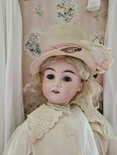 Peruca original tamanho real excepcional 32" antiga boneca alemã Bisque Max Handwerck comprar usado  Enviando para Brazil