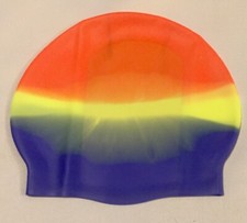 Swimming Cap Silicone, Children’s, Red, Blue & Yellow, NEW comprar usado  Enviando para Brazil