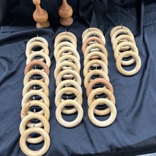 Anéis de cortina de madeira gancho olhos vara vara anéis artesanato MCM cortina 39 peças. comprar usado  Enviando para Brazil