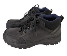 Bota de caminhada Lands End masculina 13 preta tornozelo trilha ao ar livre com cadarço couro combate comprar usado  Enviando para Brazil