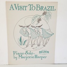 Partitura solo piano vintage 1953 A Visit To Brazil por Marjorie Harper comprar usado  Enviando para Brazil