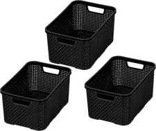 Kosz BranQ Home essential – Rattan Design zestaw 3 szt. – 10 l czarny na sprzedaż  PL