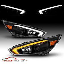 Usado, [Luz LED DRL] 2015 2016 2017 2018 Ford Focus preto projetor faróis par comprar usado  Enviando para Brazil