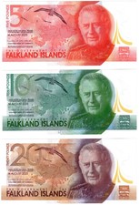 Conjunto completo de polímero 2025 Ilhas Malvinas 5, 10, 20 libras P20, 21, 22 notas UNC comprar usado  Enviando para Brazil