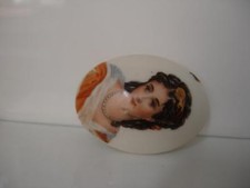 Medallón porcelana pintada. Color. Busto mujer. Años 50. Óvalo. Limoges. Francia, usado comprar usado  Enviando para Brazil