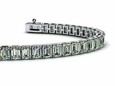 Pulseira de tênis Party Wear 20 quilates esmeralda simulada diamante folheada a ouro branco 14K comprar usado  Enviando para Brazil