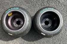 (2) Pneu de corrida MAXXIS HT3 11x6.00-6 Go Kart sobre rodas pretas, usado comprar usado  Enviando para Brazil