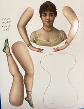 Usado, Bonecas de papel articuladas alemãs L&B Littauer Bauer 14" atriz americana VIOLA ALLEN comprar usado  Enviando para Brazil