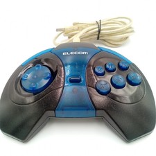 Controlador de jogos Elecom USB PC preto e azul transparente japonês não testado, usado comprar usado  Enviando para Brazil