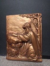 CREATIVE ARTS INC. GETSÊMANI PLACA DE PAREDE DE GESSO 3-D Jesus Praying. OURO. comprar usado  Enviando para Brazil
