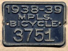 vintage bicycle license for sale  Minneapolis