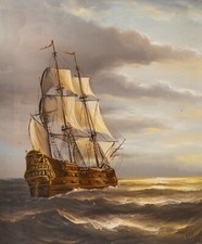 Vintage ship painting for sale  Peterborough