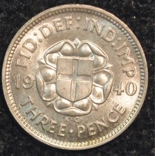 Threepence 1940 silver for sale  SIDMOUTH