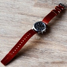 Pulseira de relógio de couro de uma peça pulseira de passagem única comprimento personalizado 18/20/22/24/26 comprar usado  Enviando para Brazil