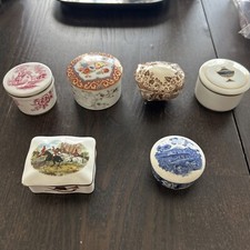Lote de 6 caixas de bugigangas de porcelana vintage com tampa, usado comprar usado  Enviando para Brazil