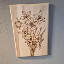 Daffodils wooden plaque for sale  CHICHESTER