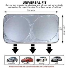 Tampa de bloco de para-brisa dobrável jumbo frontal traseira janela de carro para-sol viseira automática comprar usado  Enviando para Brazil
