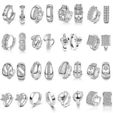 Brinco de liga de cristal strass prata huggie oco pendurado gota comprar usado  Enviando para Brazil