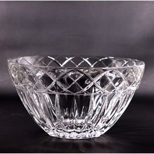 Tigela de frutas cristal 10" com faixas de onda senoidal com cortes verticais fundo margarida comprar usado  Enviando para Brazil