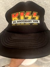 Chapéu de turnê KISS 10º aniversário vintage década de 1980 caminhoneiro malha criaturas da noite comprar usado  Enviando para Brazil