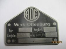 Typenschild schild ade gebraucht kaufen  Deutschland