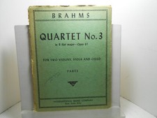 BRAHMS QUARTET No. 3 In B Flat Major Opus 67 SHEET MUSIC 2 Violins/Viola/Cello comprar usado  Enviando para Brazil