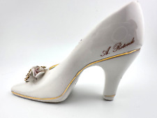 Sapato de Salto Alto Assinado Capodimonte A. Rotondo Estampado Dourado Acabamento Floral, usado comprar usado  Enviando para Brazil