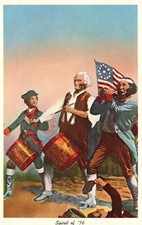 Cartão postal MA Marblehead Abbot Hall Yankee Doodle Spirit of 76 Vintage PC H712 comprar usado  Enviando para Brazil
