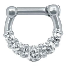 Piercing Septum Nasenring Brustwarzenpiercing Klickverschluss weiß Strasssteine comprar usado  Enviando para Brazil