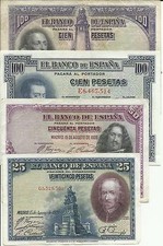 LOTE ESPANHA REPUBLICA 4 NOTAS DIFERENTES. GUERRA ESPANHOLA. ESTADO MUITO BOM. 3RW 22 abril comprar usado  Enviando para Brazil