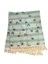 Cobertor Disney Mickey Palm Trees listrado verde algodão com franjas 50x60” comprar usado  Enviando para Brazil
