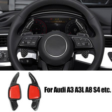 Volante de carro de fibra de carbono preto câmbio de pás para Audi A3 A4 A3L A8 S4 comprar usado  Enviando para Brazil