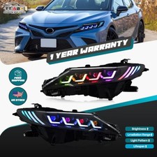 Faróis projetores usados para Toyota Camry 8ª geração faróis dianteiros coloridos RGB, usado comprar usado  Enviando para Brazil