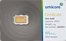Lingotto oro umicore usato  Villaricca
